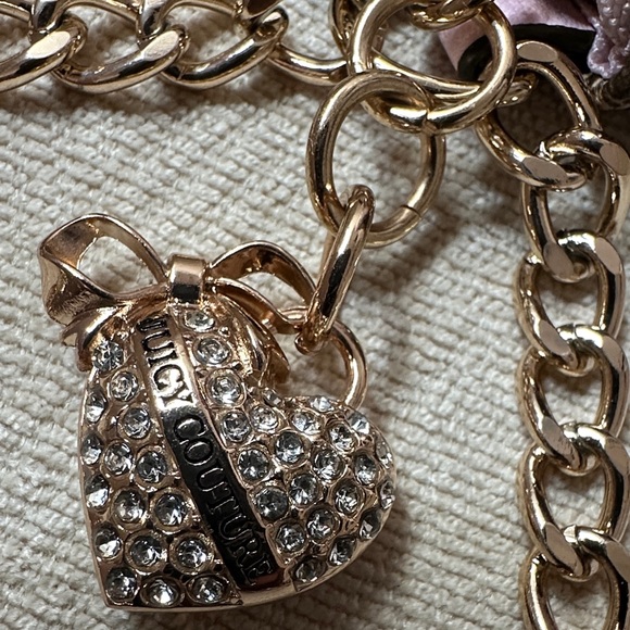 Juicy Couture Pink and Black Chain Wristlet Wallet